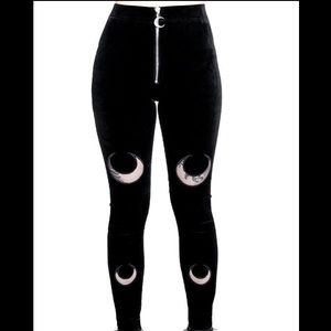 Restyle double crescent velvet leggings